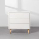 Ver imagem 4 de Kit Quarto Theo com Pés Retrô Natural - Berço + Cômoda 3 Gavetas - Branco Fosco Abra Cadabra
