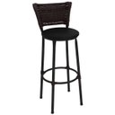 Ver imagem 3 de Kit 2 Banquetas Altas Preta com Encosto Junco Argila Assento Preto