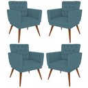 Ver imagem 1 de Kit 4 Poltronas Nina com Capitone - Azul Turqueza
