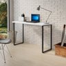 Mesa de Estudo para Quarto Estilo Industrial Branco Pé Preto - 2