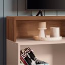 Ver imagem 6 de Rack Bancada de Tv 50 Pol 136cm Graci Castanho/off White - Hb Móveis
