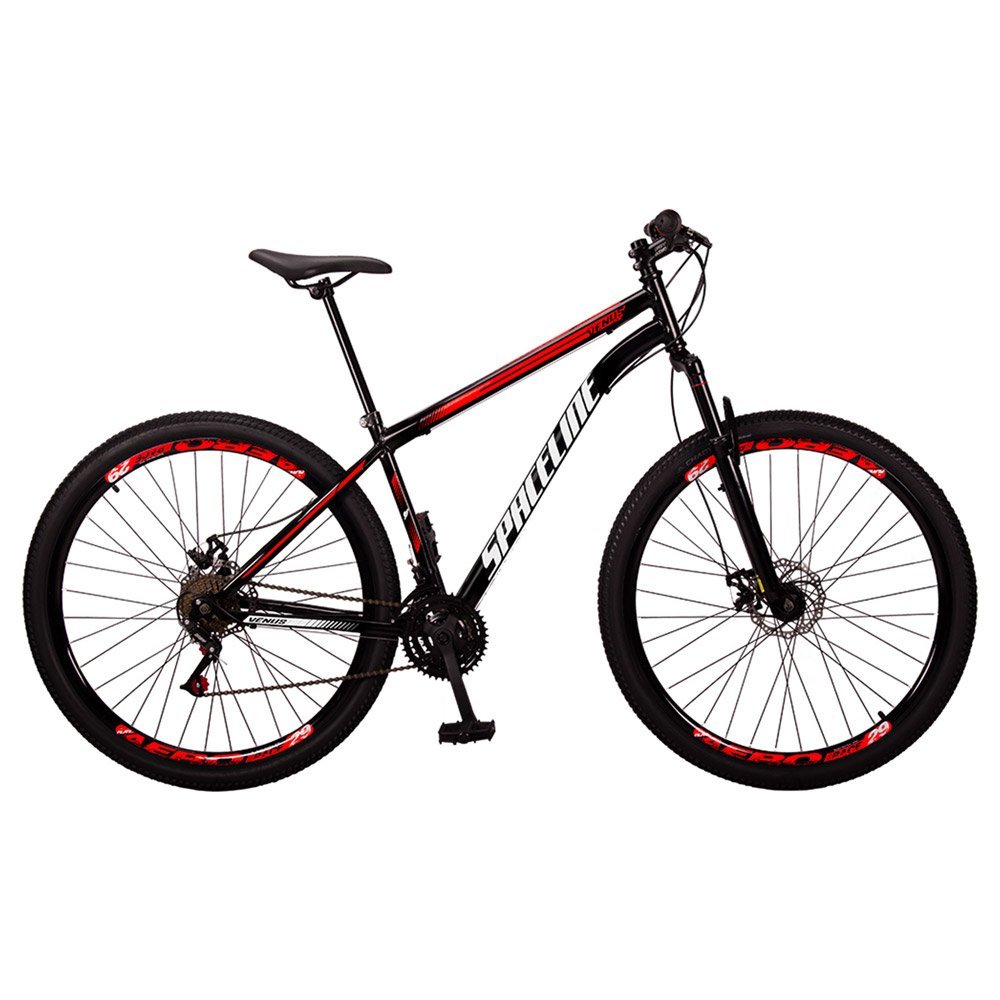 Bicicleta Venus Aro 29 Quadro 17 Aço 21v com Suspensão Freio Mecânico Vermelho Branco - - 1