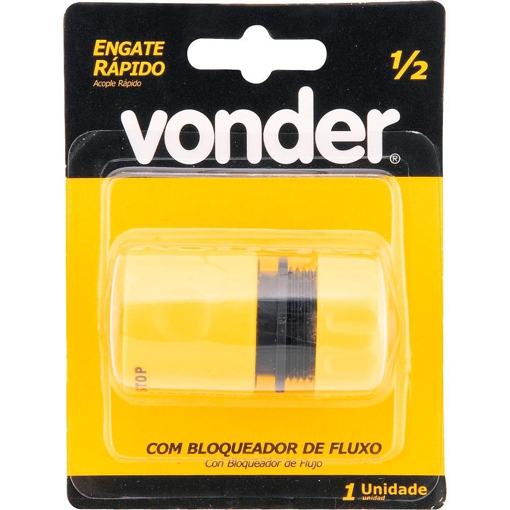 Engate rápido jardim 1/2" plástico com bloqueador - Vonder - 2