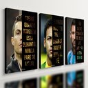 Ver imagem 1 de Kit 3 Quadro Decorativo Neymar Messi Cr7 Motivacional Futebol 28x20cm