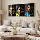 Ver imagem 3 de Kit 3 Quadro Decorativo Neymar Messi Cr7 Motivacional Futebol 28x20cm