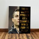 Ver imagem 4 de Kit 3 Quadro Decorativo Neymar Messi Cr7 Motivacional Futebol 28x20cm