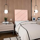 Ver mais imagens de Cabeceira Solteiro 90 Cm com Frame Cristal Linho Rose Artte