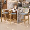 Ver imagem 2 de Kit 05 Banquetas Altas Para Cozinha Bancada Sala Tela Betta Fixa L02 Suede Cinza - Lyam Lyam Decor