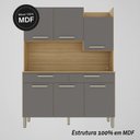 Ver imagem 5 de Armário de Cozinha Compacta Mdf 6 Portas Modena Plus - Freijó/gris