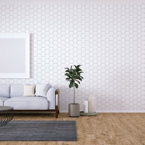 Papel de Parede Geométrico Hexagonal - Colmeia