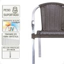 Ver imagem 4 de Jogo Mesa Fortaleza Tampo Tramado 85cm e 2 Cadeiras de Area Maresia, Aluminio Polido e Fibra - Tabac