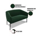Ver imagem 5 de Sofá Namoradeira 2 Lugares Pé Ferro Preto Stella Bouclê Verde D03 - D'Rossi