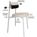 Ver imagem 7 de Kit 08 Cadeiras Estofada para Sala de Jantar Astrid Branco C01 Linho Palha Courino Preto - Lyam