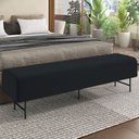 Ver imagem 2 de Puff Recamier Decorativo com Pés Industrial 195cm Novara P05 Veludo Preto - Lyam Decor