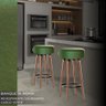 Banqueta Redonda Estofada Roma 70cm Verde EGMOBILE - 2