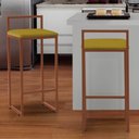 Ver imagem 2 de Banqueta Alta para Cozinha e Área Gourmet Minimalista Metal Bronze