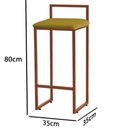 Ver imagem 3 de Banqueta Alta para Cozinha e Área Gourmet Minimalista Metal Bronze