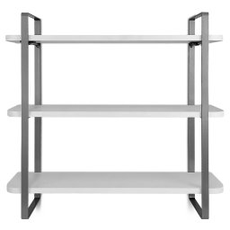 Prateleira Tripla Nicho Hone Modelo Industrial Decoração Casa 60x15 Prata/Branca - 3