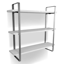 Prateleira Tripla Nicho Hone Modelo Industrial Decoração Casa 60x15 Prata/Branca - 1