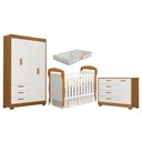 Ver imagem 1 de Quarto de Bebê Zaki e Berço Americano Danny Branco Acetinado Savana com Colchão Gazin - Reller