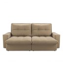 Ver imagem 3 de Sofá com Chaise Firenze 3 Lugares Retrátil e Reclinável 210cm Bege Cia Lar Móveis