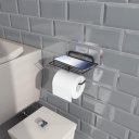 Ver imagem 2 de Suporte Papel Higiênico Adesivo com Porta Objetos - Stolf