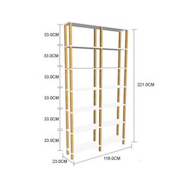 Estante 116x23x221 Branca 6 Prat. 33cm - 2