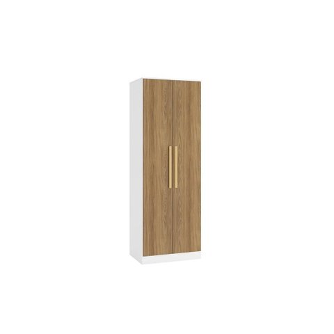 Guarda-roupa 2 Portas 2 Cabideiros Kappesberg Adapt Branco/nogueira 80cm