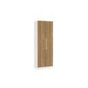 Ver imagem 1 de Guarda-roupa 2 Portas 2 Cabideiros Kappesberg Adapt Branco/nogueira 80cm