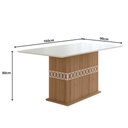 Ver imagem 4 de Conjunto Sala de Jantar Mesa com Tampo Chanfrado Agata 6 Cadeiras Estofadas Jade Poliman