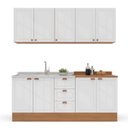 Ver imagem 5 de Cozinha Pérola 200cm com Rodapé 4 Peças Branco/Freijó Yescasa
