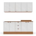 Ver imagem 2 de Cozinha Pérola 200cm com Rodapé 4 Peças Branco/Freijó Yescasa
