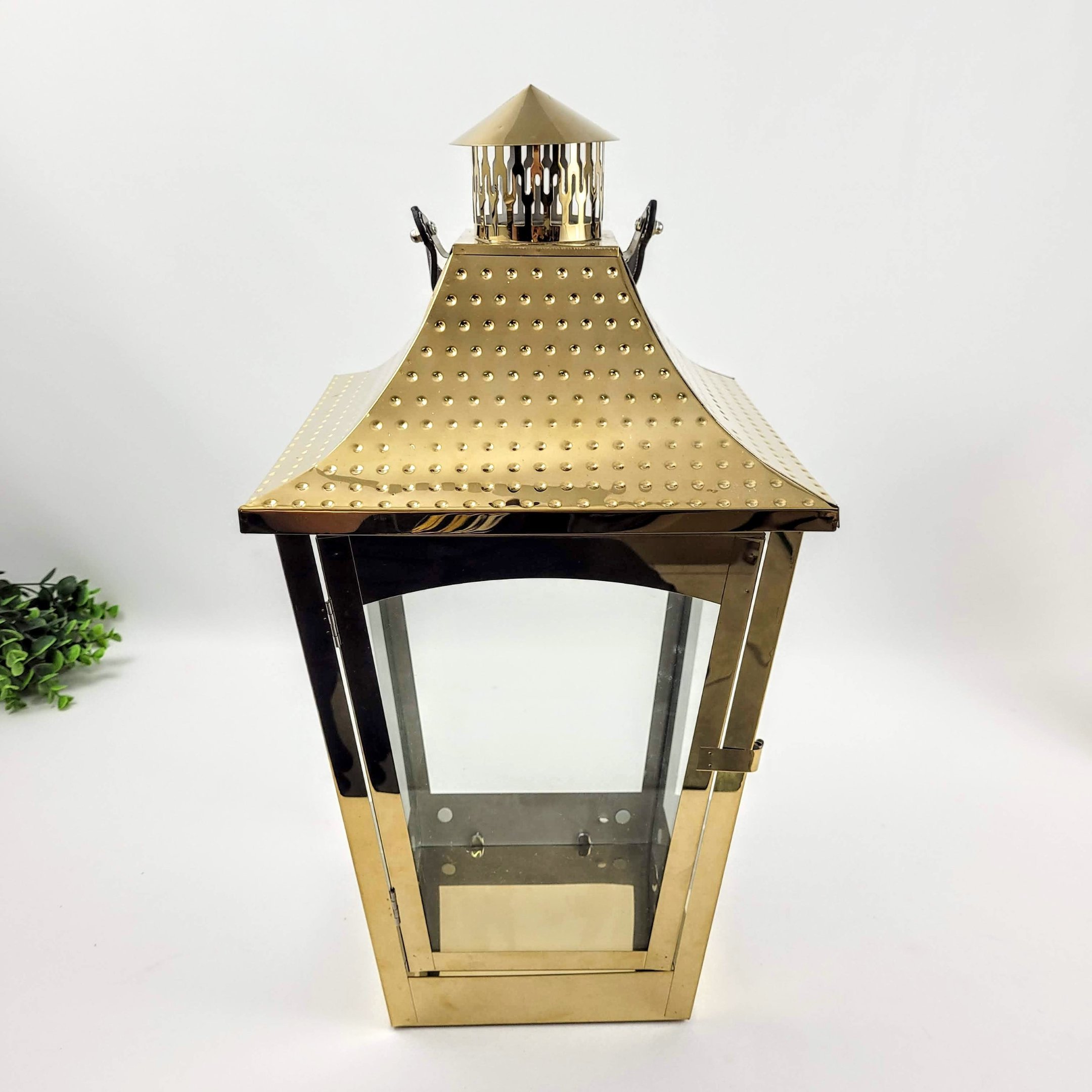 Lanterna Decorativa Marroquina Dourada Inox 50x26cm G - 3