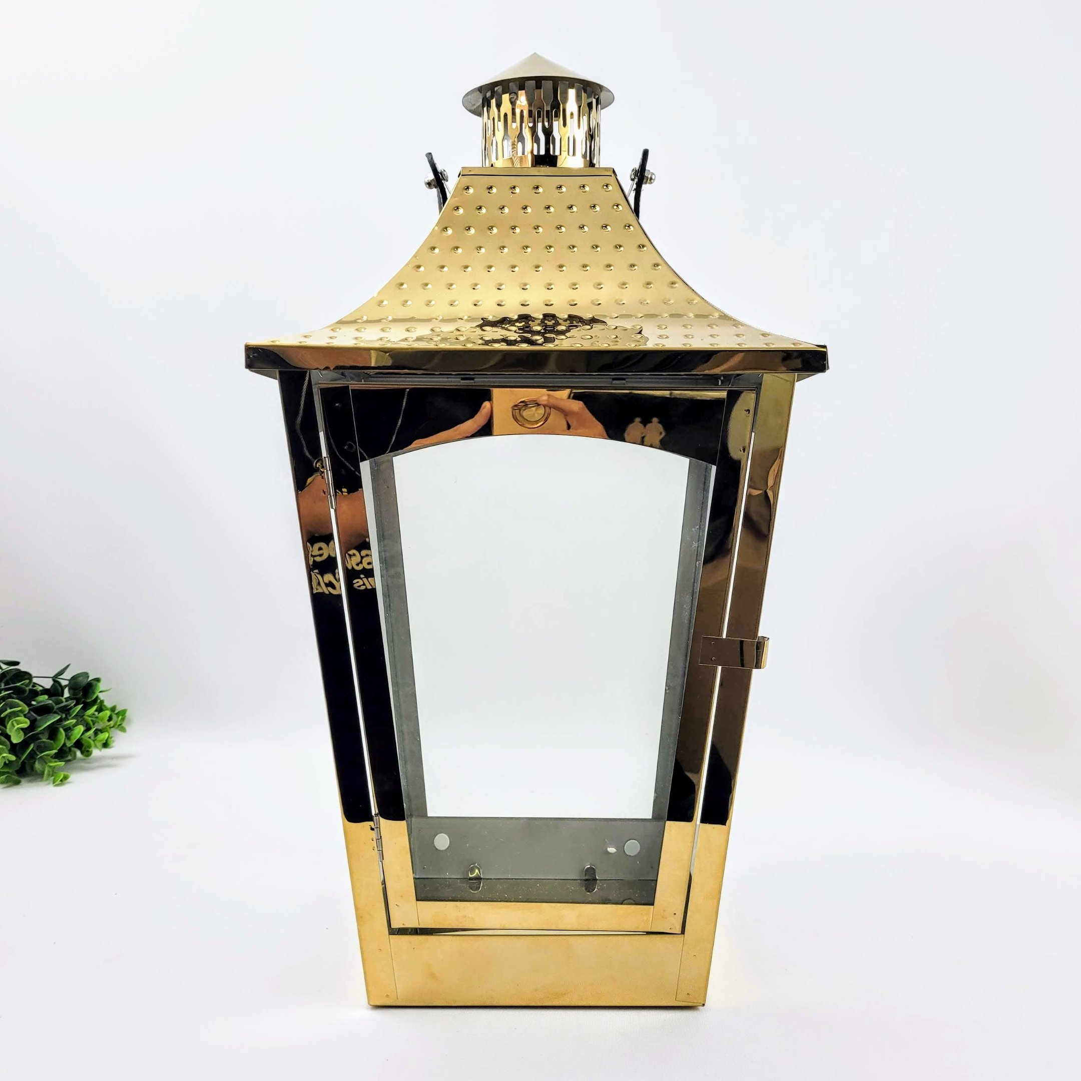 Lanterna Decorativa Marroquina Dourada Inox 50x26cm G - 2