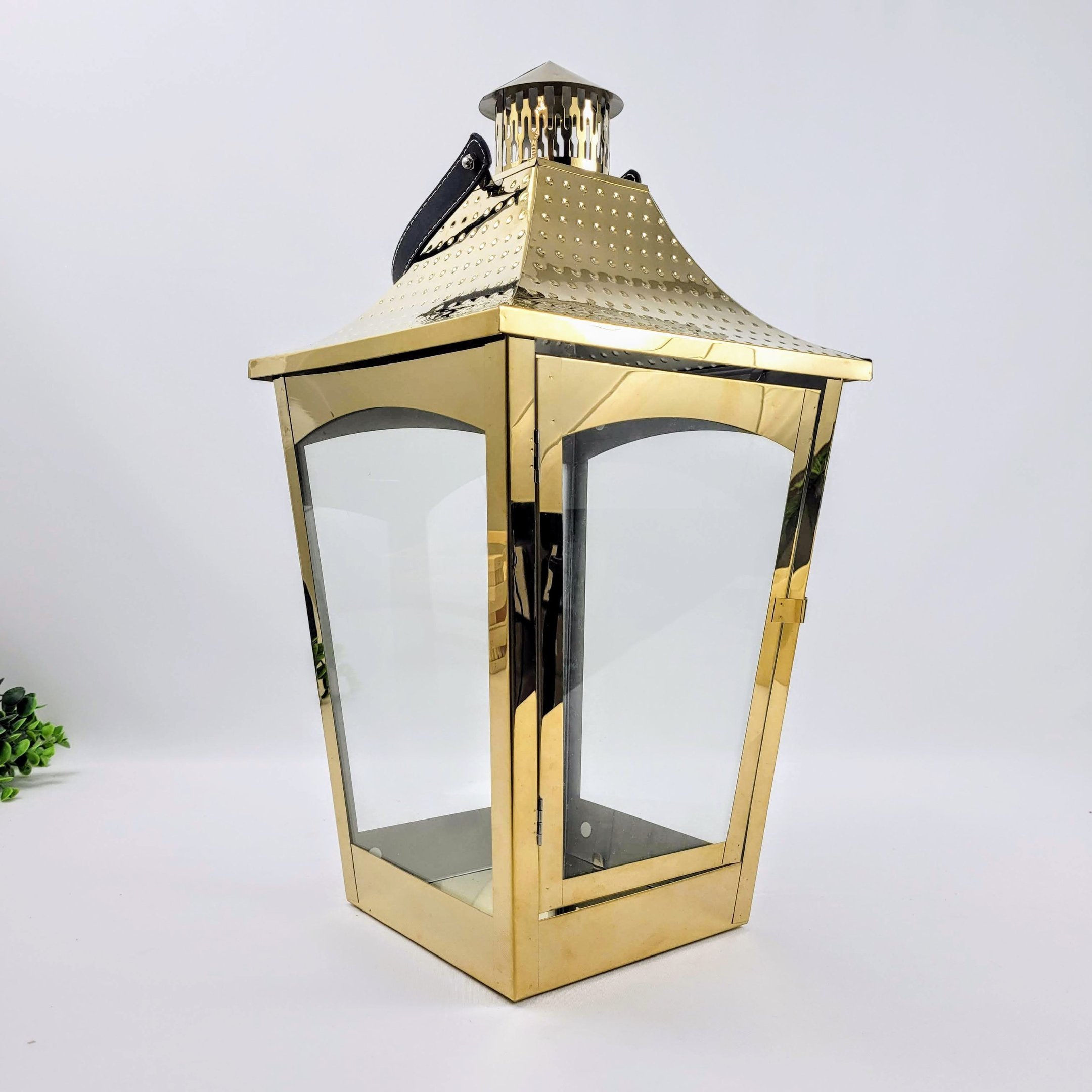Lanterna Decorativa Marroquina Dourada Inox 50x26cm G - 4