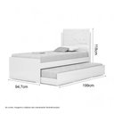 Ver imagem 3 de Cama Bibox Solteiro com Aplique Colônia Branca