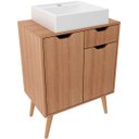 Ver imagem 1 de Gabinete para Banheiro 60 Cm 2 Portas com Cuba Meire Amêndoa