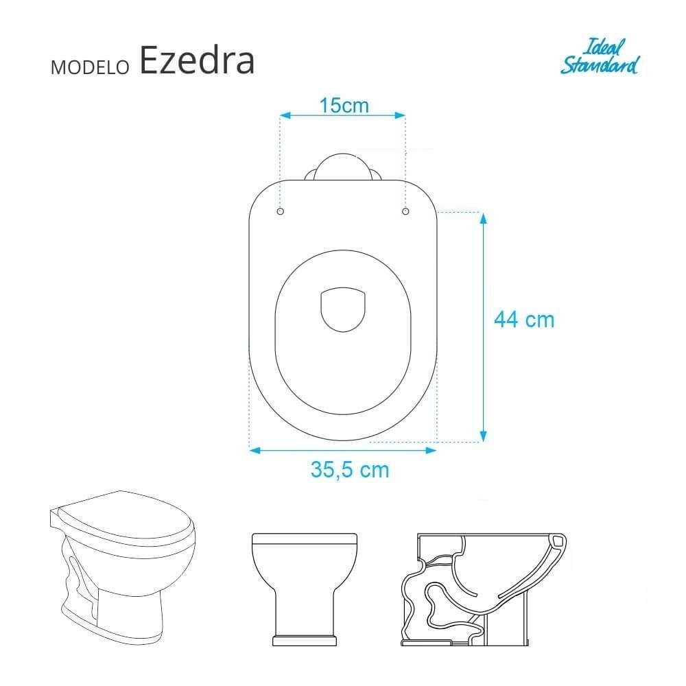 Assento Sanitário Soft Close Ezedra Cinza Quartzo para Vaso Ideal Standard - 3