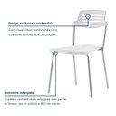 Ver imagem 4 de Kit 4 Cadeiras Base Tubular Fixa Clean Branco/Prata