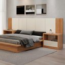 Ver imagem 4 de Cabeceira de Casal Detalhe Ripado 270cm em 100% Mdf Off White Freijó Dalla Costa