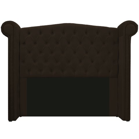 Cabeceira Estofada Veneza 195 cm King Size Corano Marrom - Doce Sonho Móveis