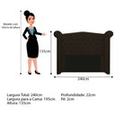 Ver imagem 4 de Cabeceira Estofada Veneza 195 cm King Size Corano Marrom - Doce Sonho Móveis