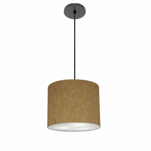 Lustre Luminária Pendente Vivare Free Lux Pe-4106pr Cúpula em Tecido 20x25cm