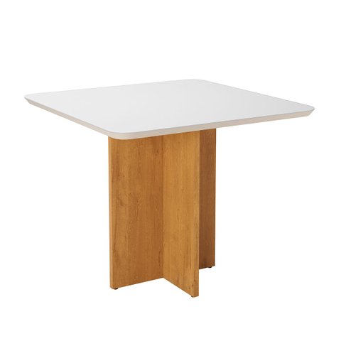 Mesa de Jantar Classic 90 com 4 Lugares e Tampo de Vidro