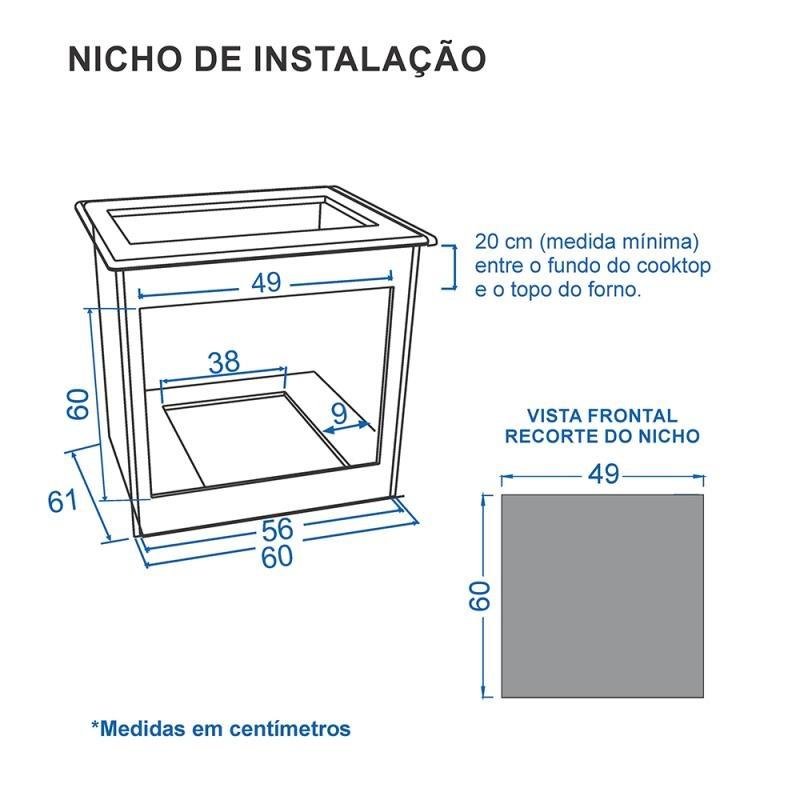 FORNO DE EMBUTIR A GAS 50L CRISTALLO GIII GAS GLP 220 V - 11