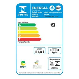 FORNO DE EMBUTIR A GAS 50L CRISTALLO GIII GAS GLP 220 V - 9
