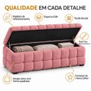 Ver imagem 7 de Recamier Baú Cama Casal 138cm Banco Puf Estofado Bouclé Boss:Rosa/Bouclé