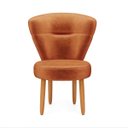 Ver imagem 1 de Kit 3 Poltronas para Recepção Camarim Sala de Jantar Ergonômica Tecido Veludo Pés de Madeira