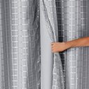 Ver imagem 2 de Cortina Blackout Pvc com Tecido Voil Xadrez 2,80 M X 1,60 M - Cinza