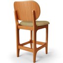 Ver imagem 2 de Kit 03 Banquetas Baixa Bar Cozinha e Sala de Jantar Fixa Betta L02 Imbuia Couríssimo Casco Fendi -